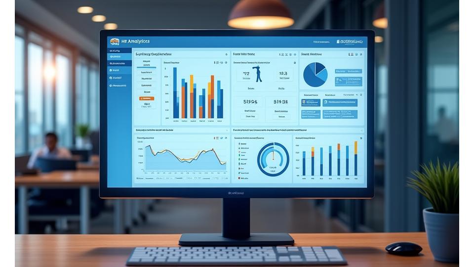 Interactive HR analytics dashboard with various charts and graphs showing workforce data